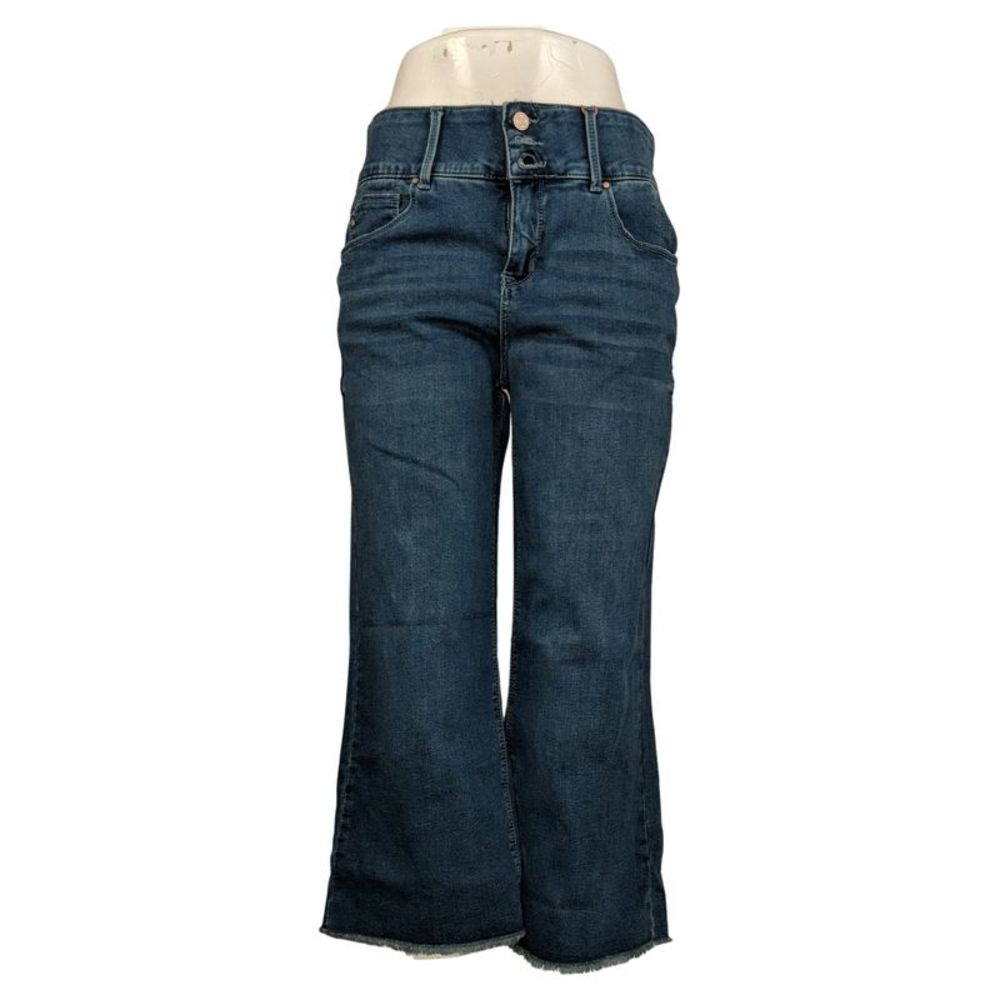 Laurie Felt Women's Sz 12 Reg BFF Denim Curve Wide-Leg Crop Jeans Blue A499738